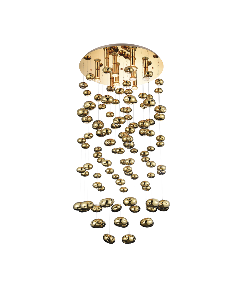 AZZARDO AZ3073 LUVIA XL Luvia XL gold stropné svietidlo 9xGU10 40W IP20 chróm