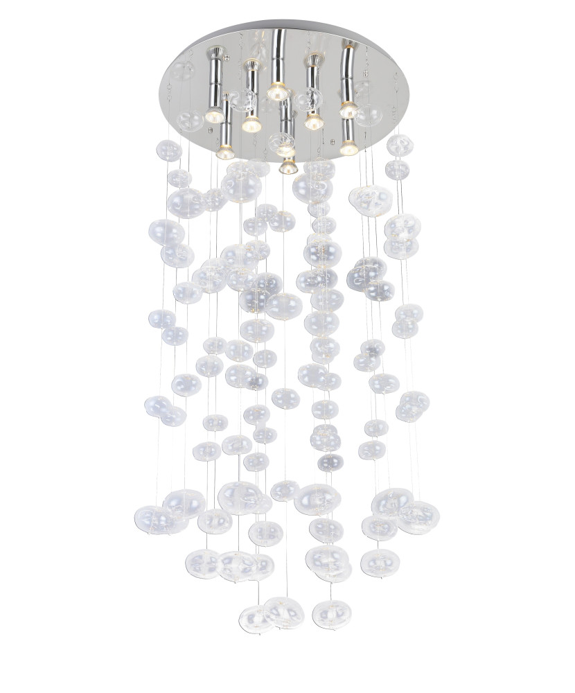 AZZARDO AZ2573 LUVIA XL CLEAR stropné svietidlo 9xGU10 40W IP20 číre sklo