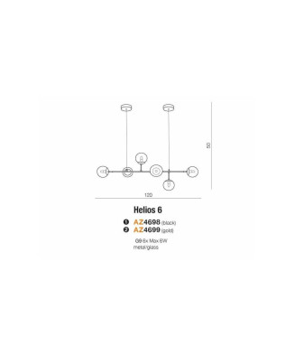 AZzardo AZ4699 HELIOS 6 GO závesné svietidlo G9 6x30W