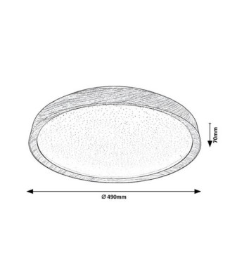 RABALUX 3500 Sherwood stropné svietidlo LED D490mm 50W/4000lm 3000-6500K imitácia dreva, biela, stmievateľné, diaľkový ovládač