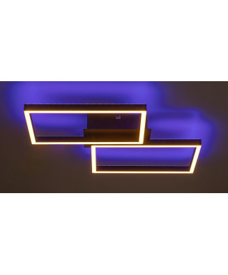 RABALUX 71032 Ludano stropné svietidlo LED 410x460mm 40W/2400lm 2700-6500K matná čierna, biela, stmievateľné, diaľkový ovládač