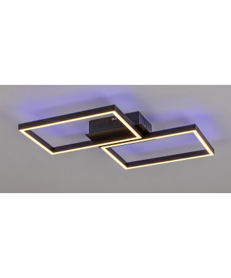 RABALUX 71032 Ludano stropné svietidlo LED 410x460mm 40W/2400lm 2700-6500K matná čierna, biela, stmievateľné, diaľkový ovládač