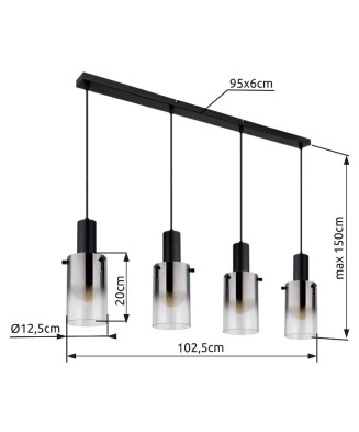 GLOBO FLORENTINA 15907-4H  závesné svietidlo