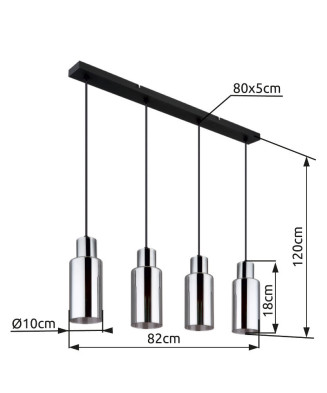 GLOBO LIDARIA 15708-4H  závesné svietidlo