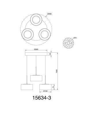 GLOBO FOGSY 15634-3 závesné svietidlo