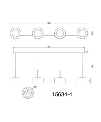 GLOBO FOGSY 15634-4 závesné svietidlo