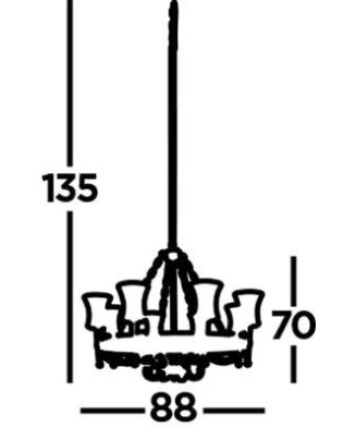 Searchlight 0818-8BK Cartwheel závesné svietidlo