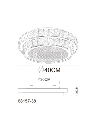GLOBO 68157-38 KLARA stropné svietidlo LED 38W 230V
