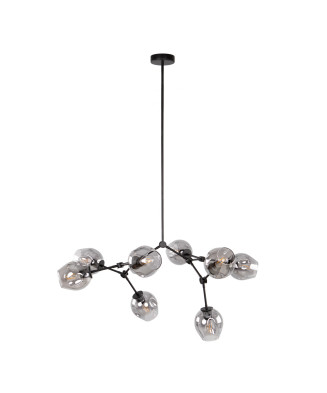 Italux Ferral PND-75075-8-BK-SG,závesné svietidlo E27 8xW40W