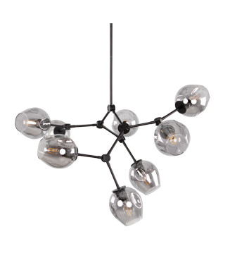 Italux Ferral PND-75075-8-BK-SG,závesné svietidlo E27 8xW40W