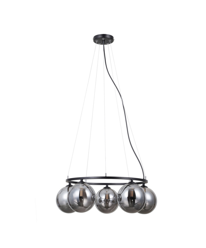 Italux Molite PND-1098-5R-BK závesné svietidlo 5xG9 čierna matná