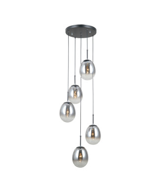 Italux Meolo PND-40825-5-BK závesné svietidlo 5xE14, max. LED 5W