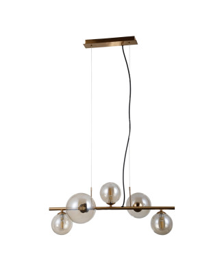 Závesné svietidlo Italux Canello PND-406007-5-HBR mosadz medová,jantár