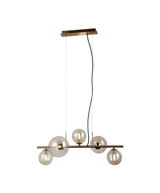 Závesné svietidlo Italux Canello PND-406007-5-HBR mosadz medová,jantár