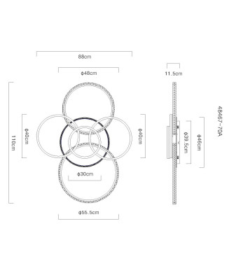 Stropné svietidlo GLOBO LORELEI 48467-70A LED 70W