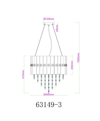 GLOBO ELEOS 63149-3 závesné svietidlo 3xE27, max. 40W