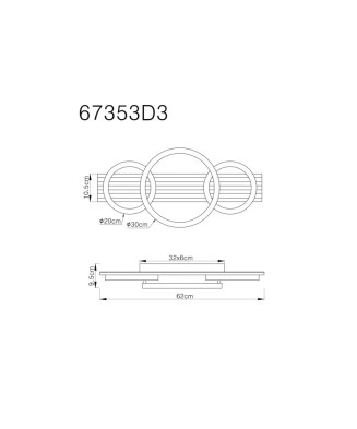 GLOBO TISHA 67353D3 stropné svietidlo