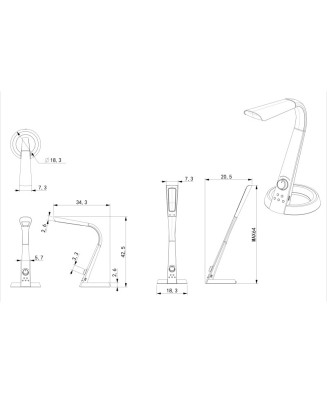 GLOBO 58376S MITTI stolová lampa LED 8W+RGB LED 2W