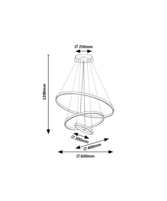 Závesné svietidlo RABALUX 72349 Beliza LED 90W 7200lm 3000-6500K zlatá, biela, stmievateľné, diaľkový ovládač