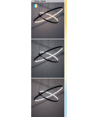 Závesné svietidlo Rabalux 72345 Beliza LED 75W 6100lm 3000-6500K čierna, biela, stmievateľné, diaľkový ovládač