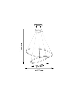 Závesné svietidlo Rabalux 72345 Beliza LED 75W 6100lm 3000-6500K čierna, biela, stmievateľné, diaľkový ovládač