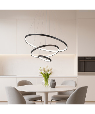 Závesné svietidlo Rabalux 72346 Beliza LED 90W 7200lm 3000-6500K čierna, biela, stmievateľné, diaľkový ovládač