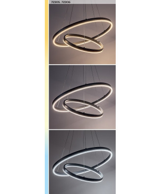 Závesné svietidlo Rabalux 72306 Isaure LED 100W 8000lm 3000-6500K čierna, biela, stmievateľné, diaľkový ovládač