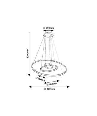 Závesné svietidlo Rabalux 72306 Isaure LED 100W 8000lm 3000-6500K čierna, biela, stmievateľné, diaľkový ovládač