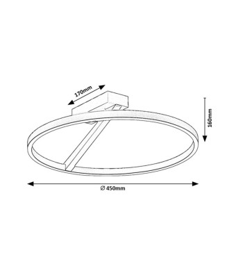 Stropné svietidlo RABALUX 71351 Renara LED 24W 1150lm 3000K čierna, zlatá, biela