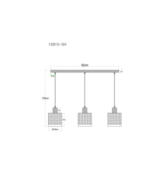 Svietidlo závesné GLOBO 15915-3H UNDERWOOD