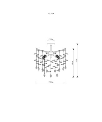 Svietidlo stropné krištáľové GLOBO 64138DG QUEENA