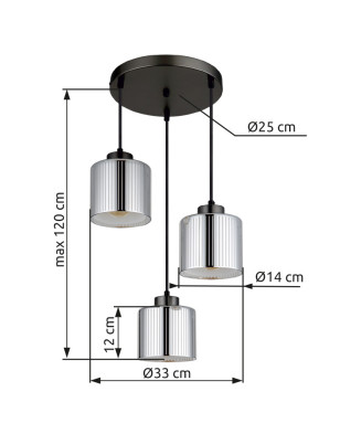 Závesné svietidlo GLOBO 16056-3HR FELICIA 3xE27, max. 60W 230V
