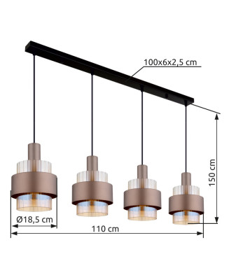 Závesné svietidlo GLOBO 15560-4HA MILLEY 4xE27, max. 60W 230V