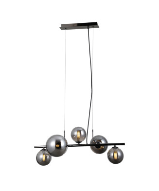 Závesné svietidlo Italux Canello PND-406007-5A-BCR  5xG9 čierna chrómová,dymová