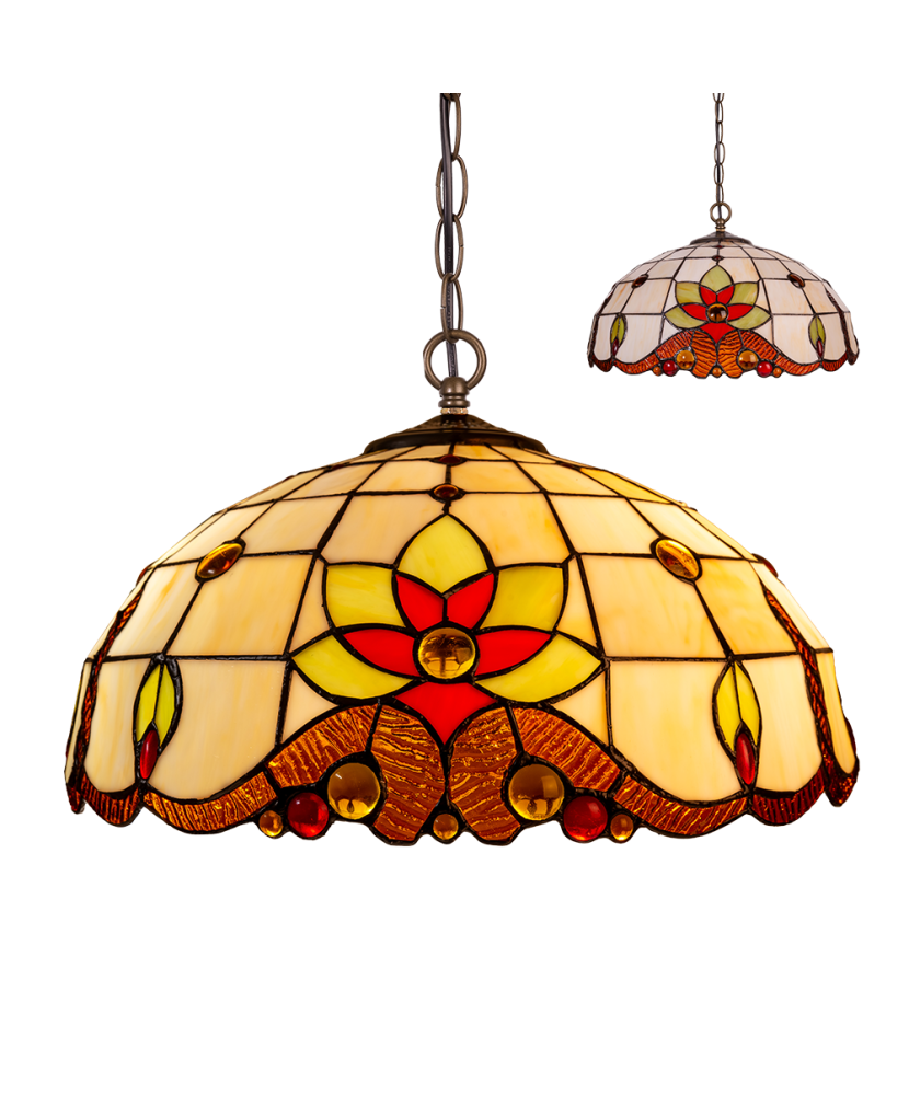 Prezent TIFFANY 220 PREZENT TIFFANY 220 závesná vitrážová lampa 2xE27/60W