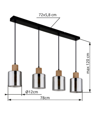 Závesné svietidlo GLOBO 15768-4 ALEIDIS 4xE27, max. 25W 230V
