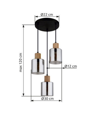 Závesné svietidlo GLOBO 15768-3H ALEIDIS 3xE27, max. 25W 230V
