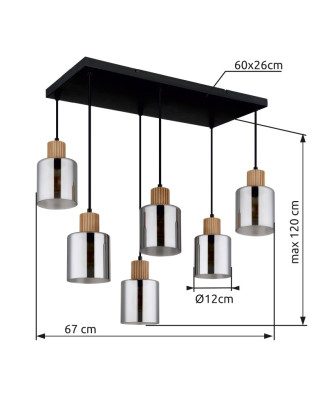 Závesné svietidlo GLOBO 15768-6 ALEIDIS 6xE27 25W 230V