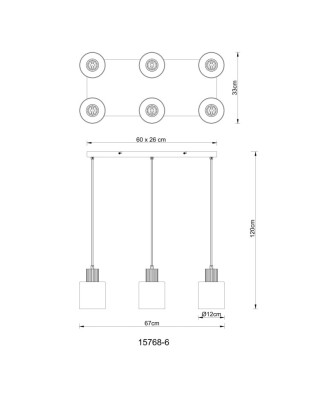 Závesné svietidlo GLOBO 15768-6 ALEIDIS 6xE27 25W 230V