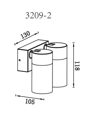 Vonkajšie svietidlo GLOBO 3209-2 PIPER 2xGU10, max. 35W