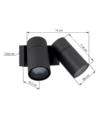 Vonkajšie svietidlo GLOBO 3209-2 PIPER 2xGU10, max. 35W