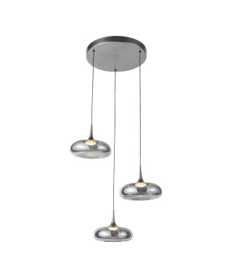 Zavesné svietidlo Italux Tenele PND-24028-3A-SILV LED 21W 1300lm 3000K