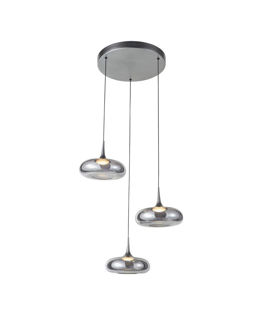 Zavesné svietidlo Italux Tenele PND-24028-3A-SILV LED 21W 1300lm 3000K