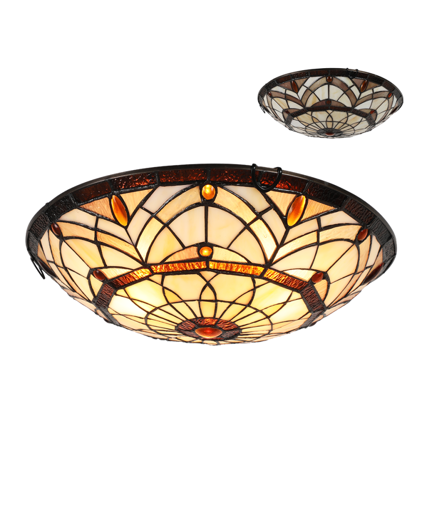 PREZENT TIFFANY 1712 stropná vitrážová lampa 3xE27/40W