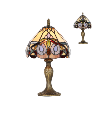 PREZENT TIFFANY 1705, stolná vitrážová lampa 1xE14/40W
