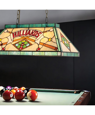 PREZENT TIFFANY BILIARD 1715, závesná vitrážová lampa 3xE27/60W