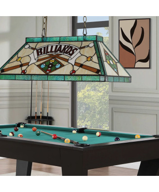 PREZENT TIFFANY BILIARD 1715, závesná vitrážová lampa 3xE27/60W