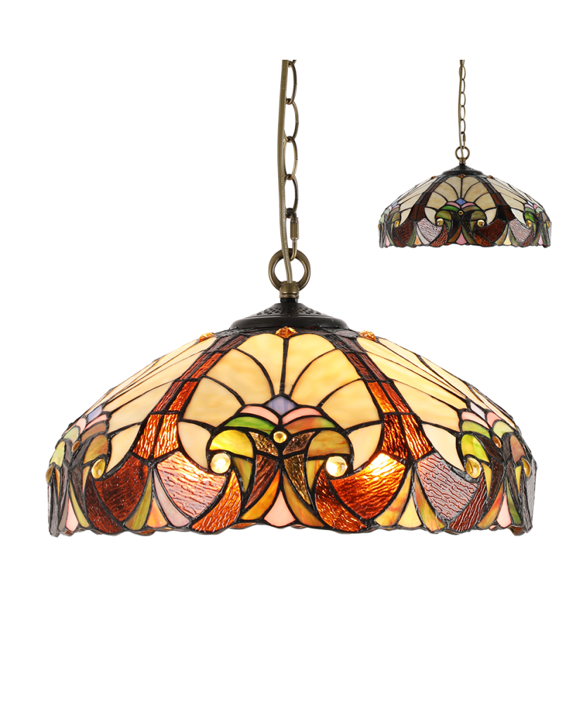 PREZENT TIFFANY 1700 závesná vitrážová lampa 2xE27/60W