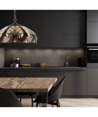 PREZENT TIFFANY 1700 závesná vitrážová lampa 2xE27/60W