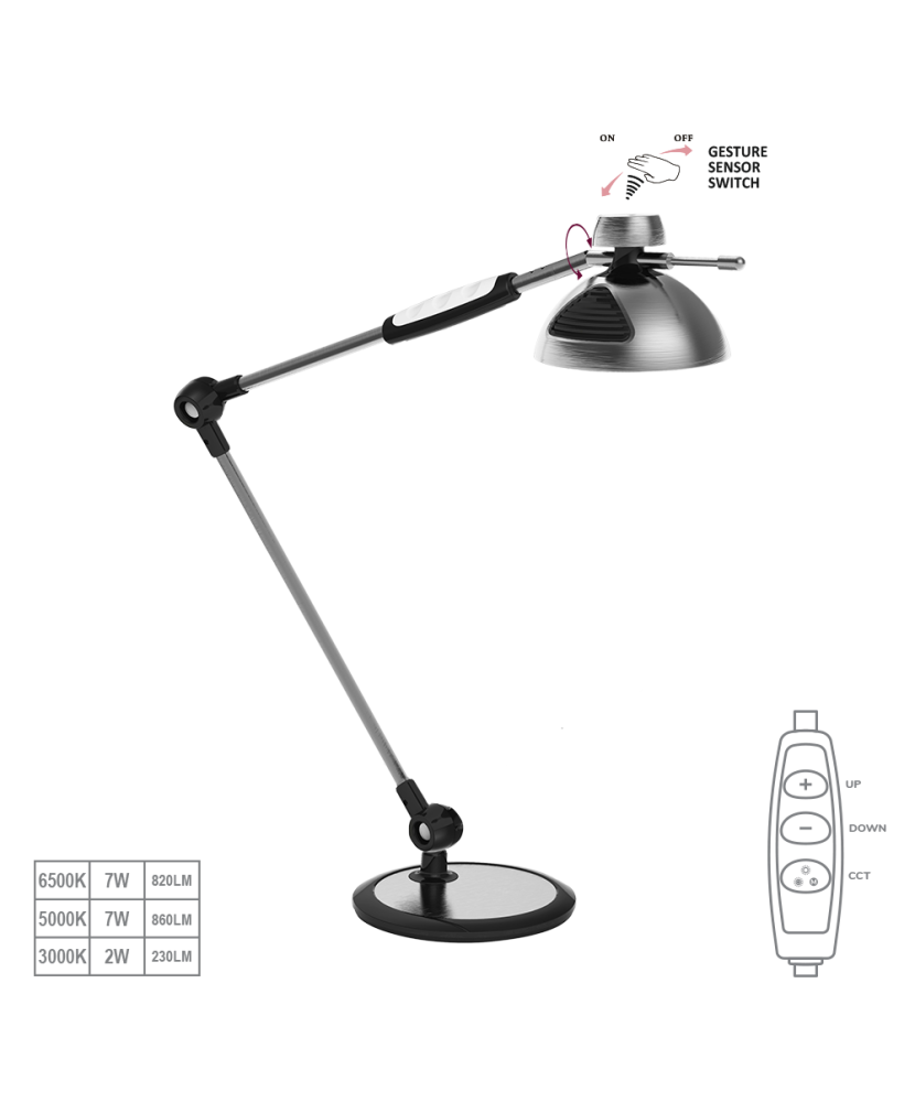 PREZENT AMSTERDAM LED 31211 stolná dotyková stmievateľná lampa